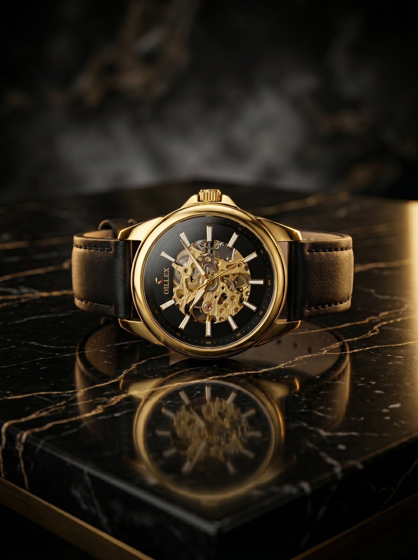 CILLEX Skeleton Gold Automatic Watch – Prestige Edition