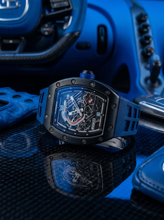 Florence RM50 Skeleton Luxury Sports Watch – Premium Blue Strap Edition