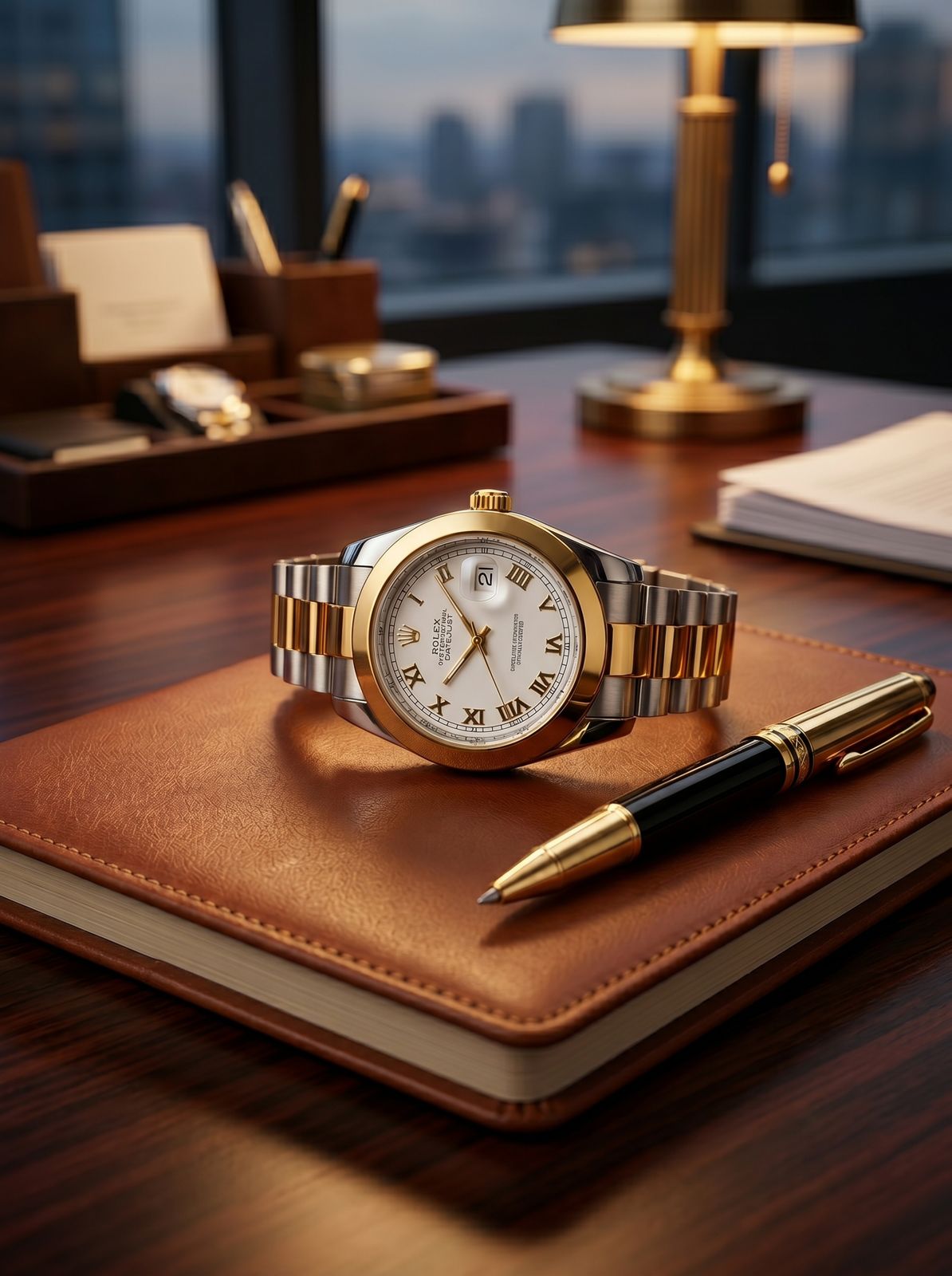 Rolex Datejust 36mm Two-Tone (Gold & Silver) Stainless Steel Watch with White Roman Dial