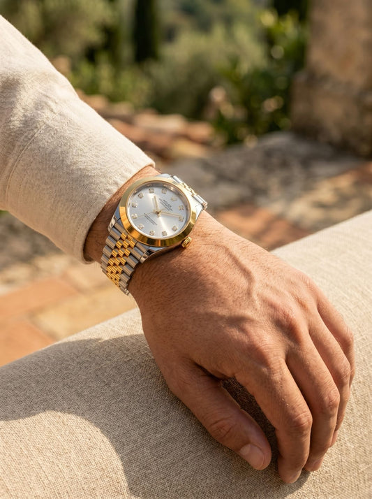 Rolex Oyster Perpetual Datejust 36mm Two-Tone (Gold & Silver) with Diamond Hour Markers