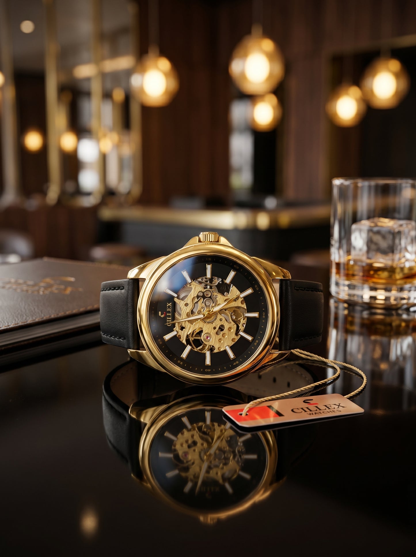 CILLEX Skeleton Gold Automatic Watch – Prestige Edition