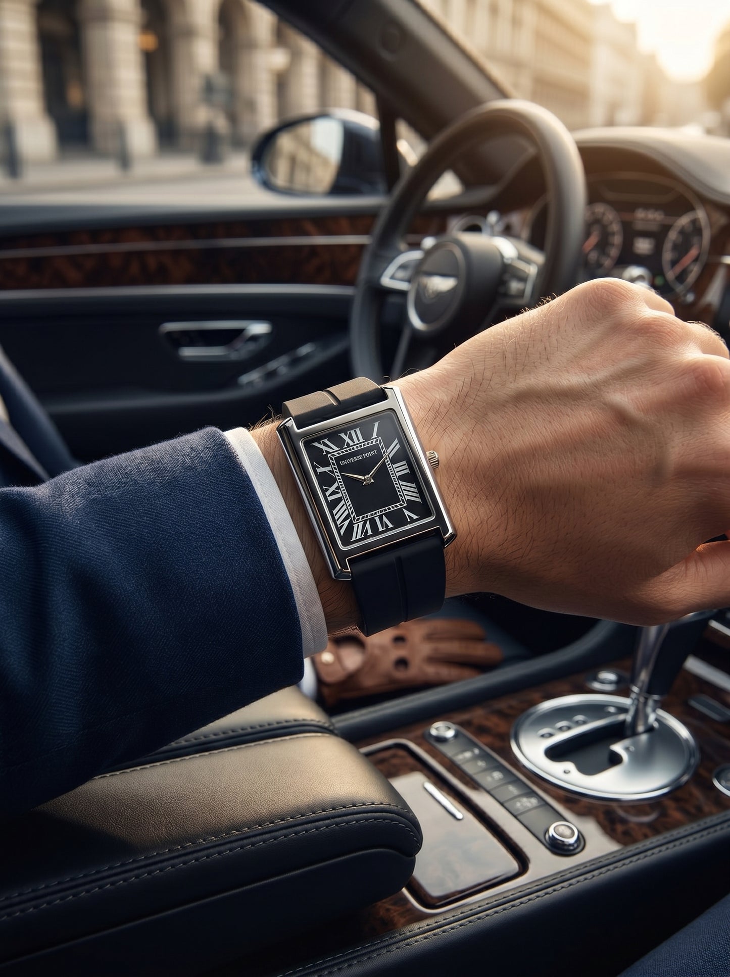 Universe Point Noir Rectangle Watch – Luxury Classic Collection