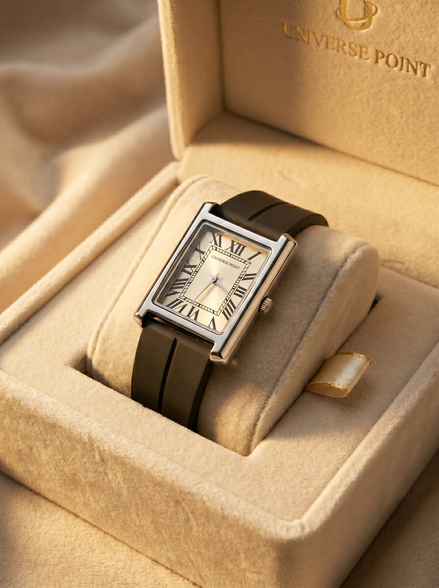 Universe Point Noir Rectangle Watch – Luxury Classic Collection
