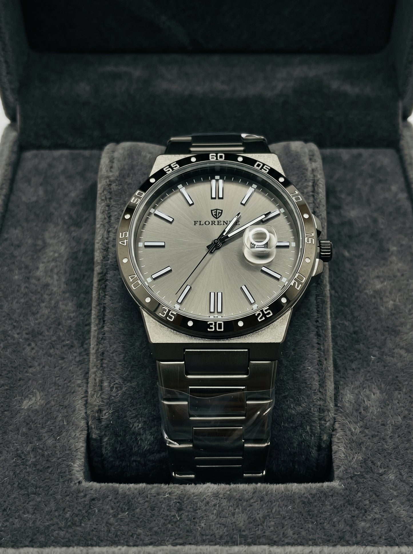 Florence Black Steel Executive Watch