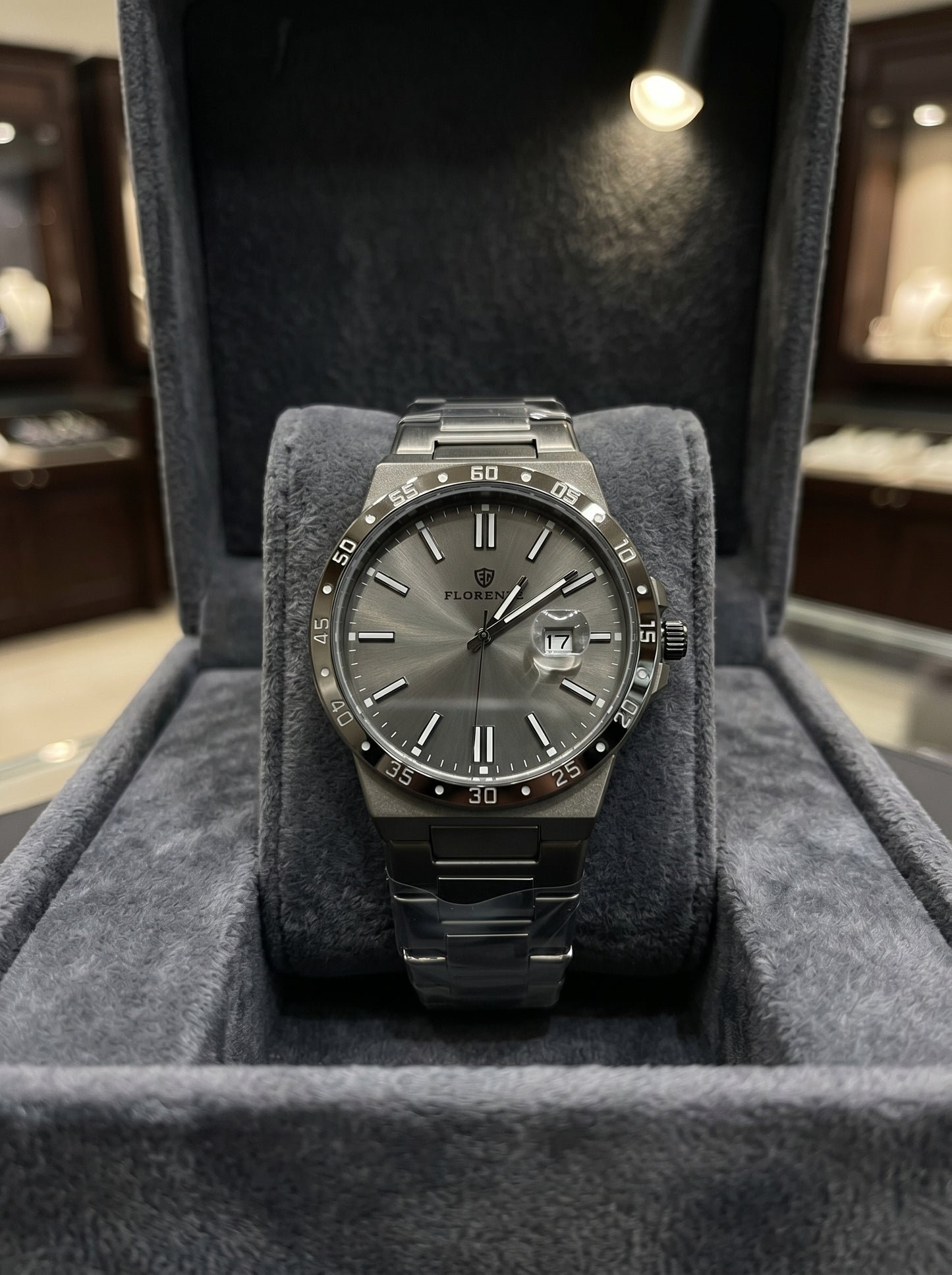 Florence Black Steel Executive Watch