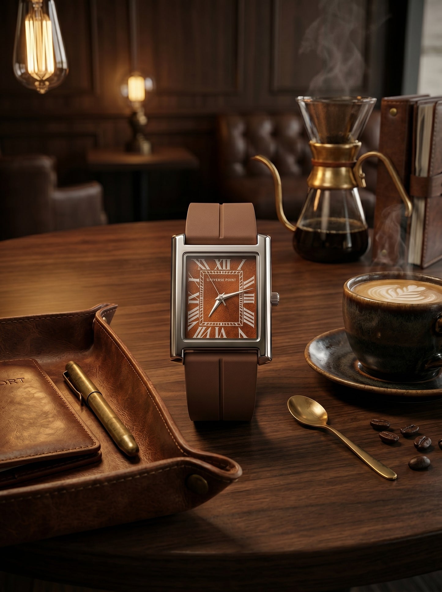 Universe Point Noir Rectangle Watch – Luxury Classic Collection