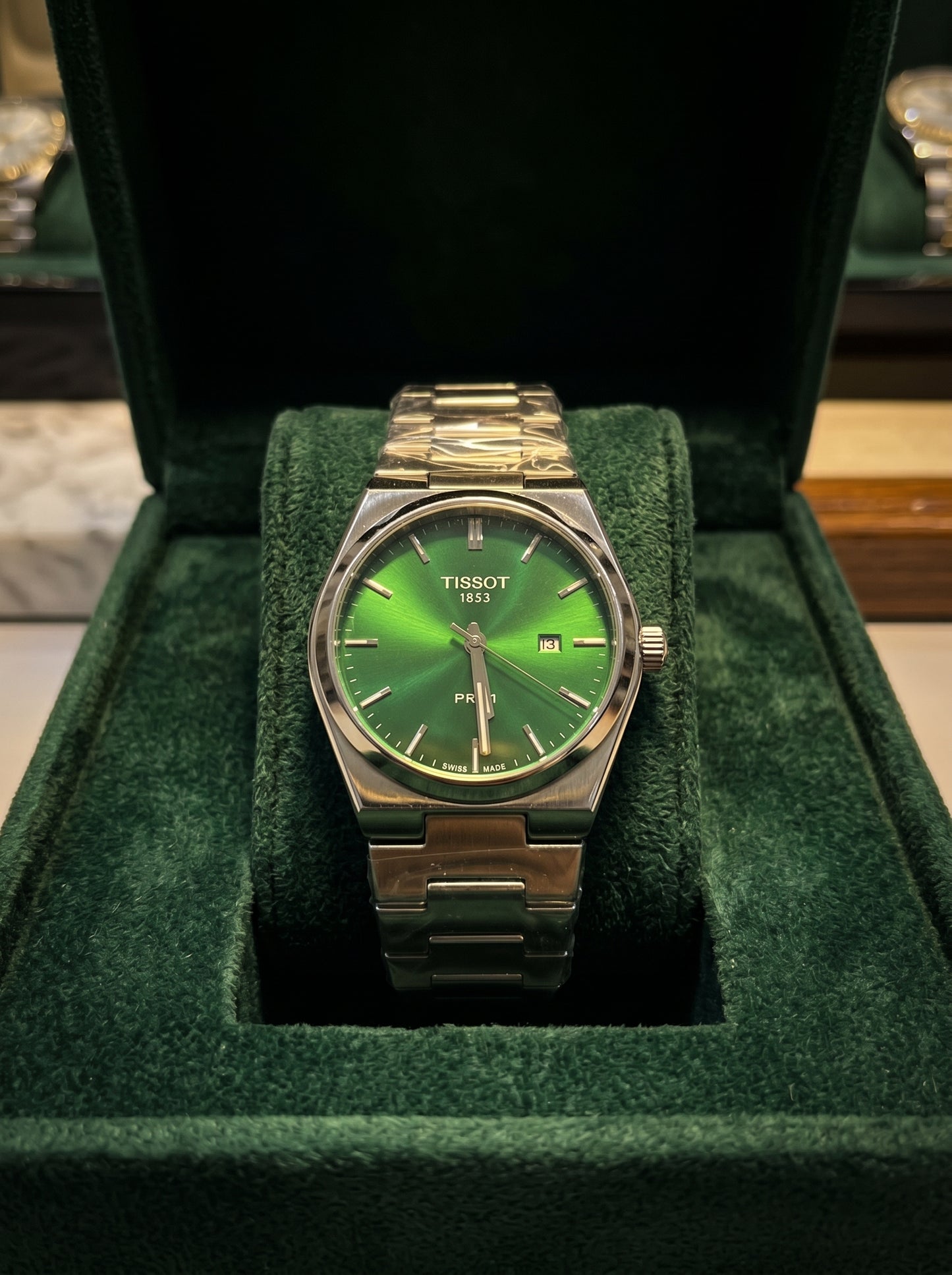 Tissot PRX Luxury Watch – Green & Black Dial Stainless Steel Edition