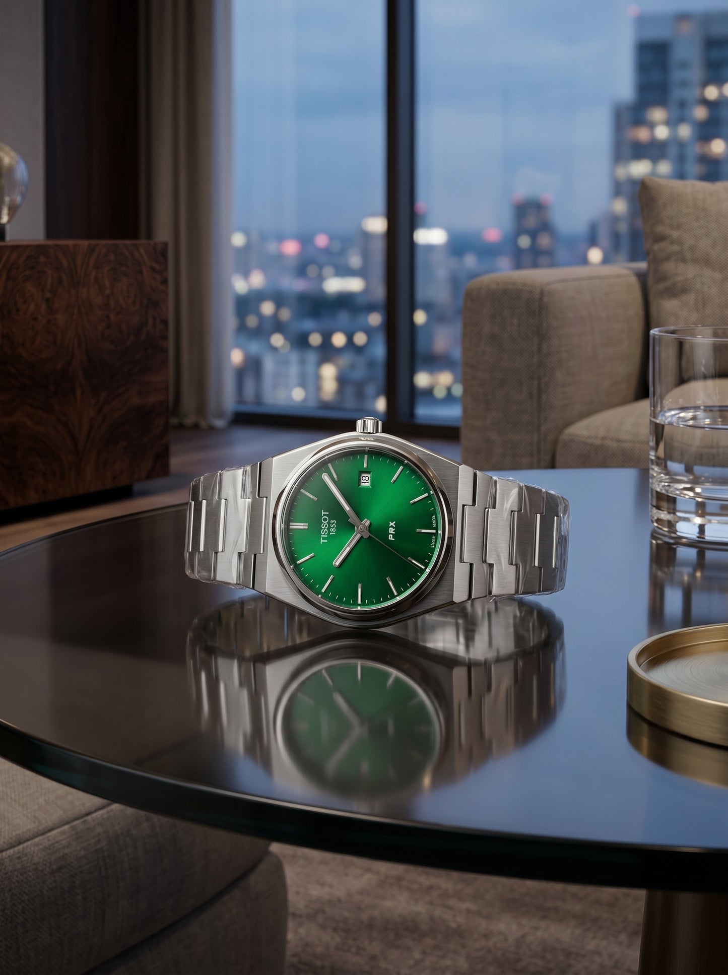 Tissot PRX Luxury Watch – Green & Black Dial Stainless Steel Edition