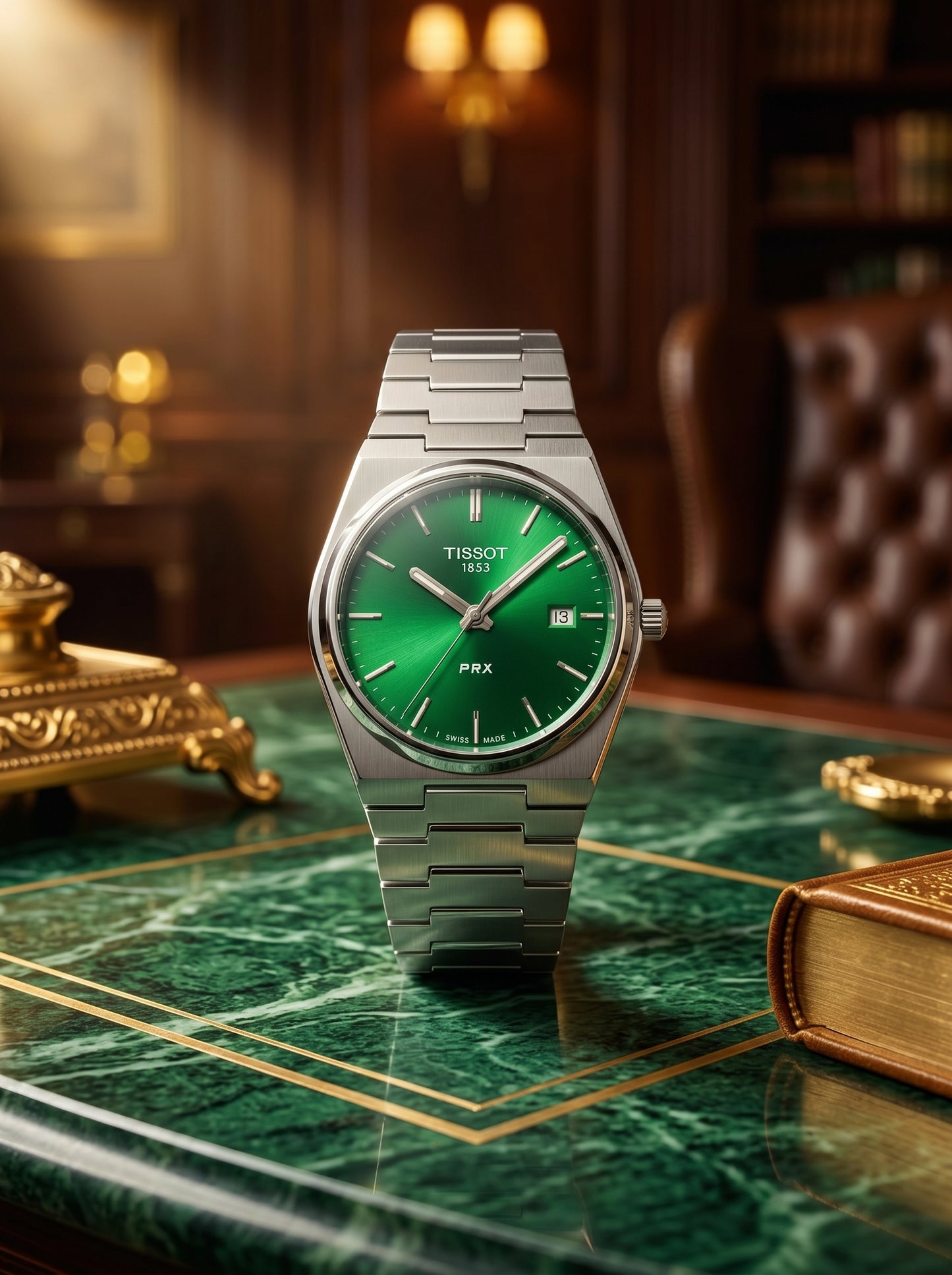 Tissot PRX Luxury Watch – Green & Black Dial Stainless Steel Edition