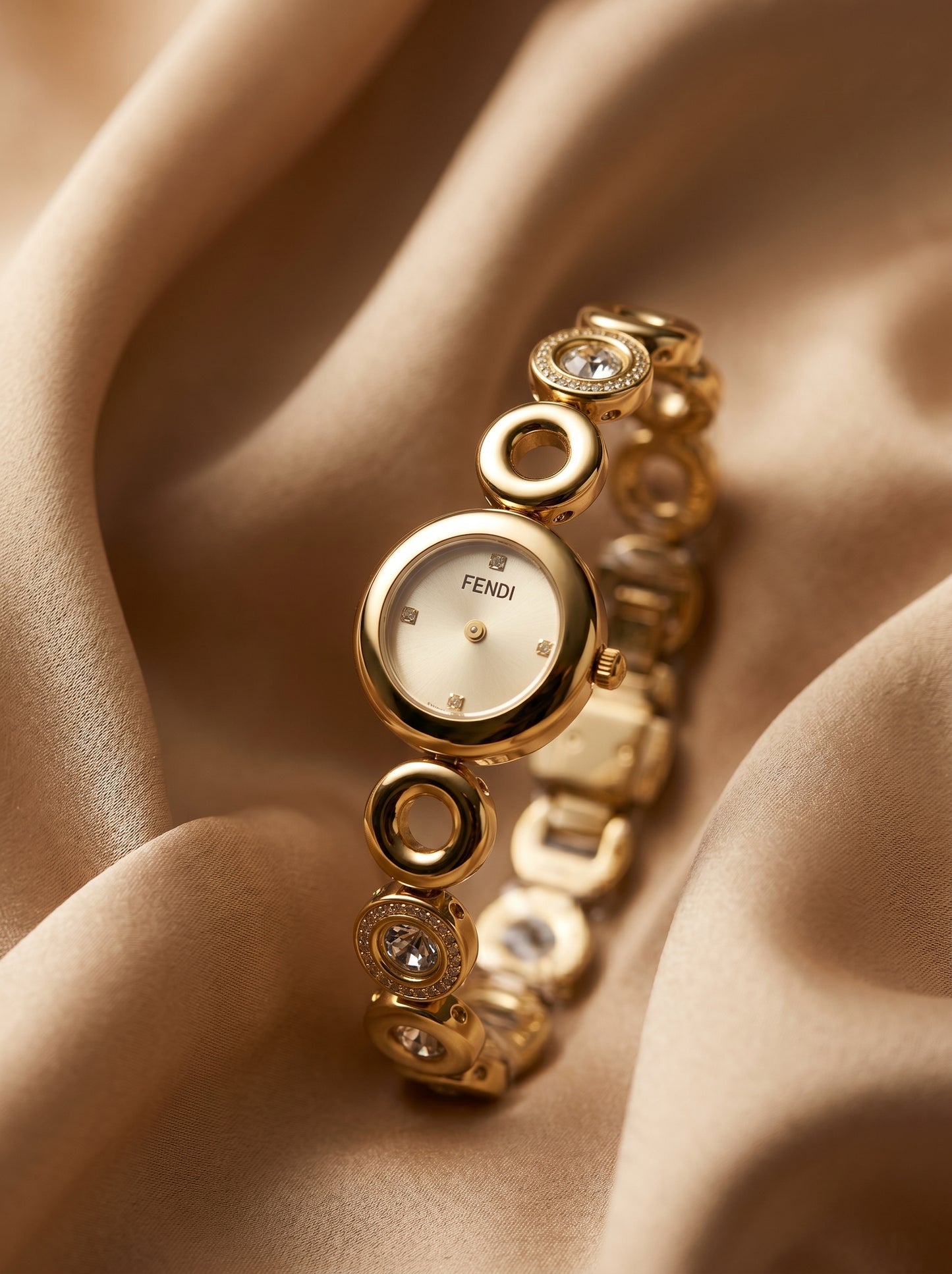 Elegant Gold Crystal Bracelet Luxury Women Watch