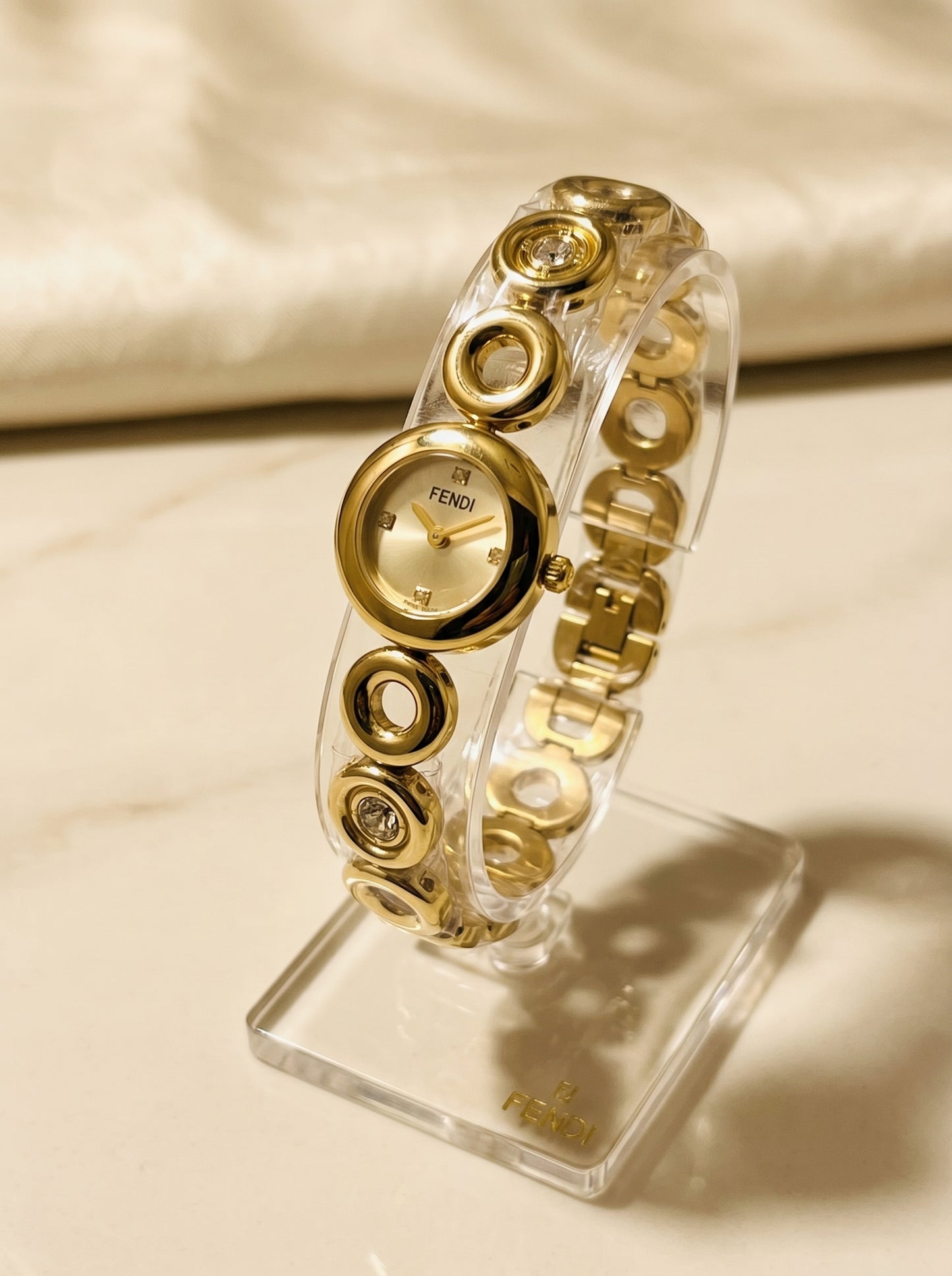 Elegant Gold Crystal Bracelet Luxury Women Watch