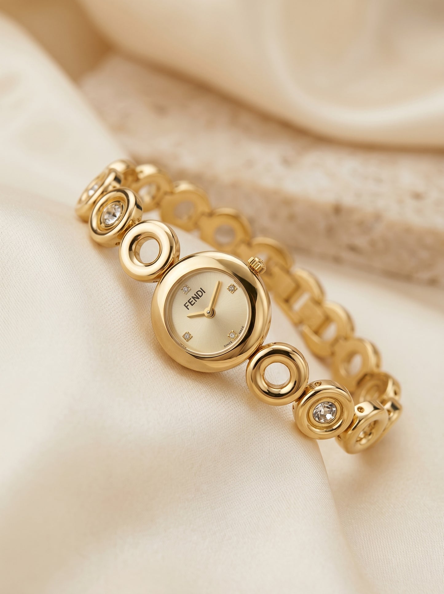 Elegant Gold Crystal Bracelet Luxury Women Watch