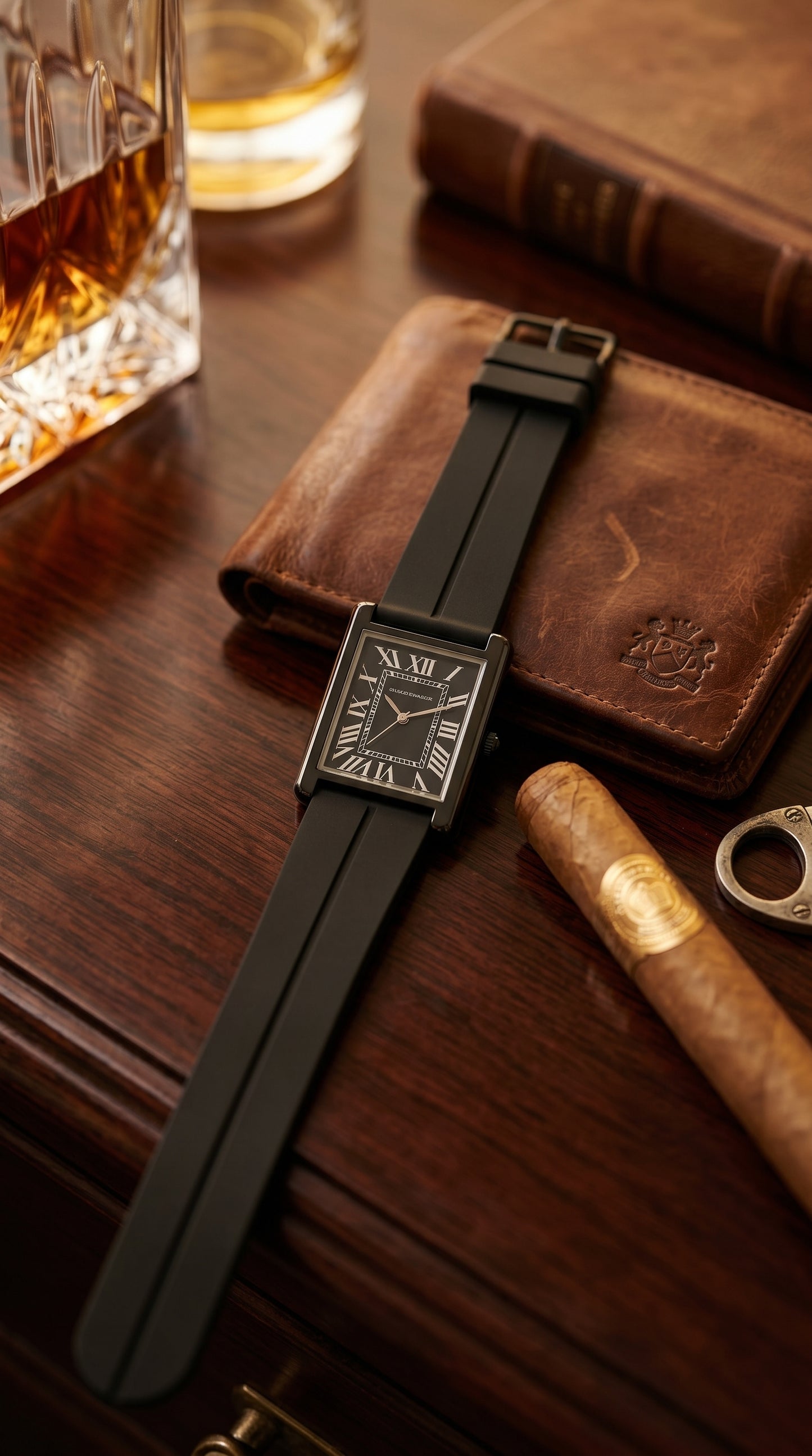 Universe Point Noir Rectangle Watch – Luxury Classic Collection