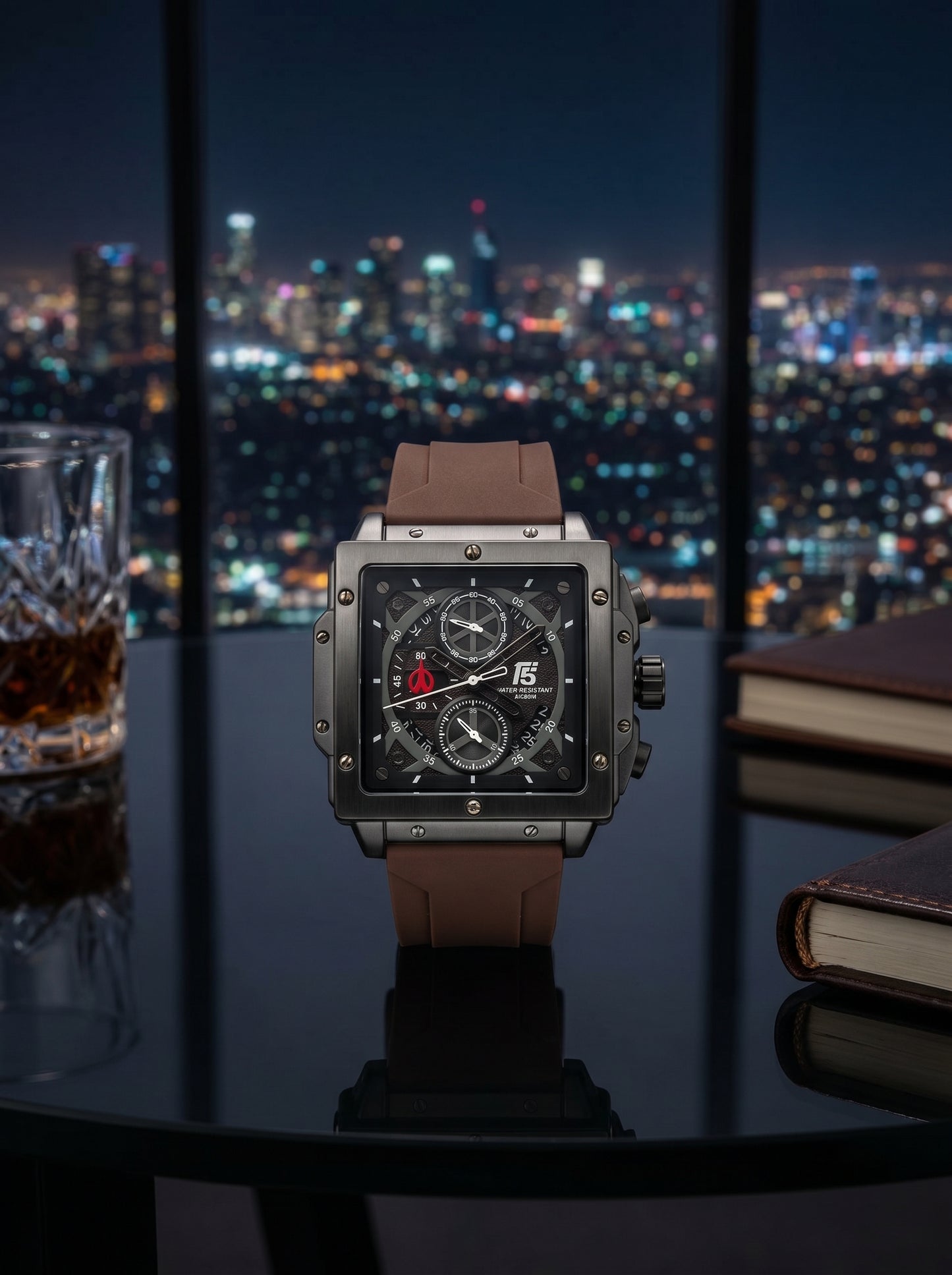 T5 H4137G-J Men’s Chronograph Watch – Titanium Brown Edition