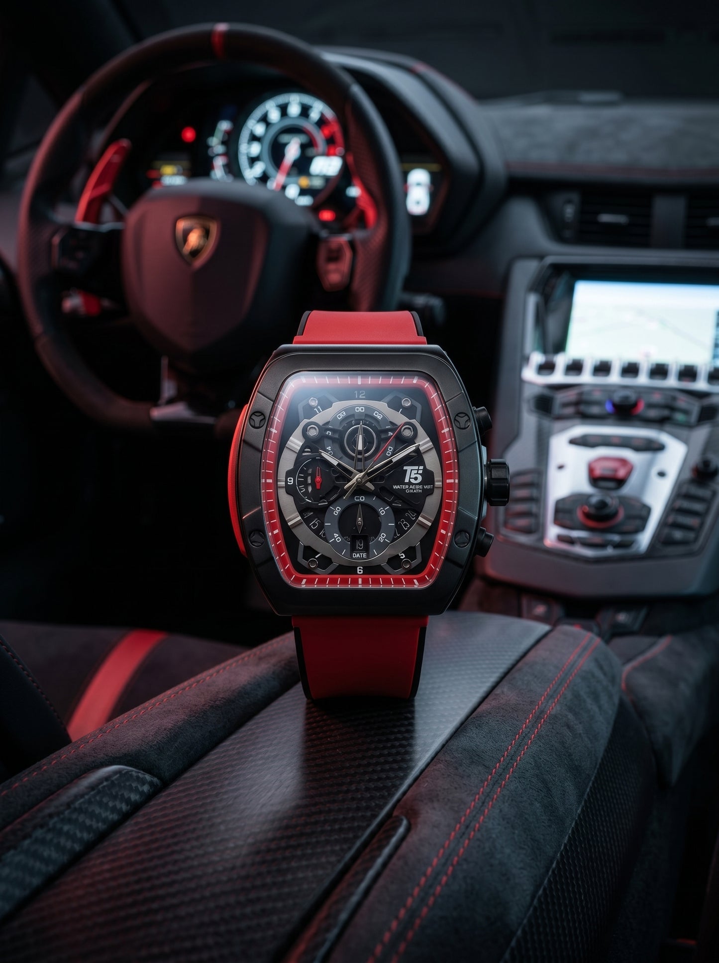 T5 Chronograph Watch Model H3857G – Carbon Red Racing Edition