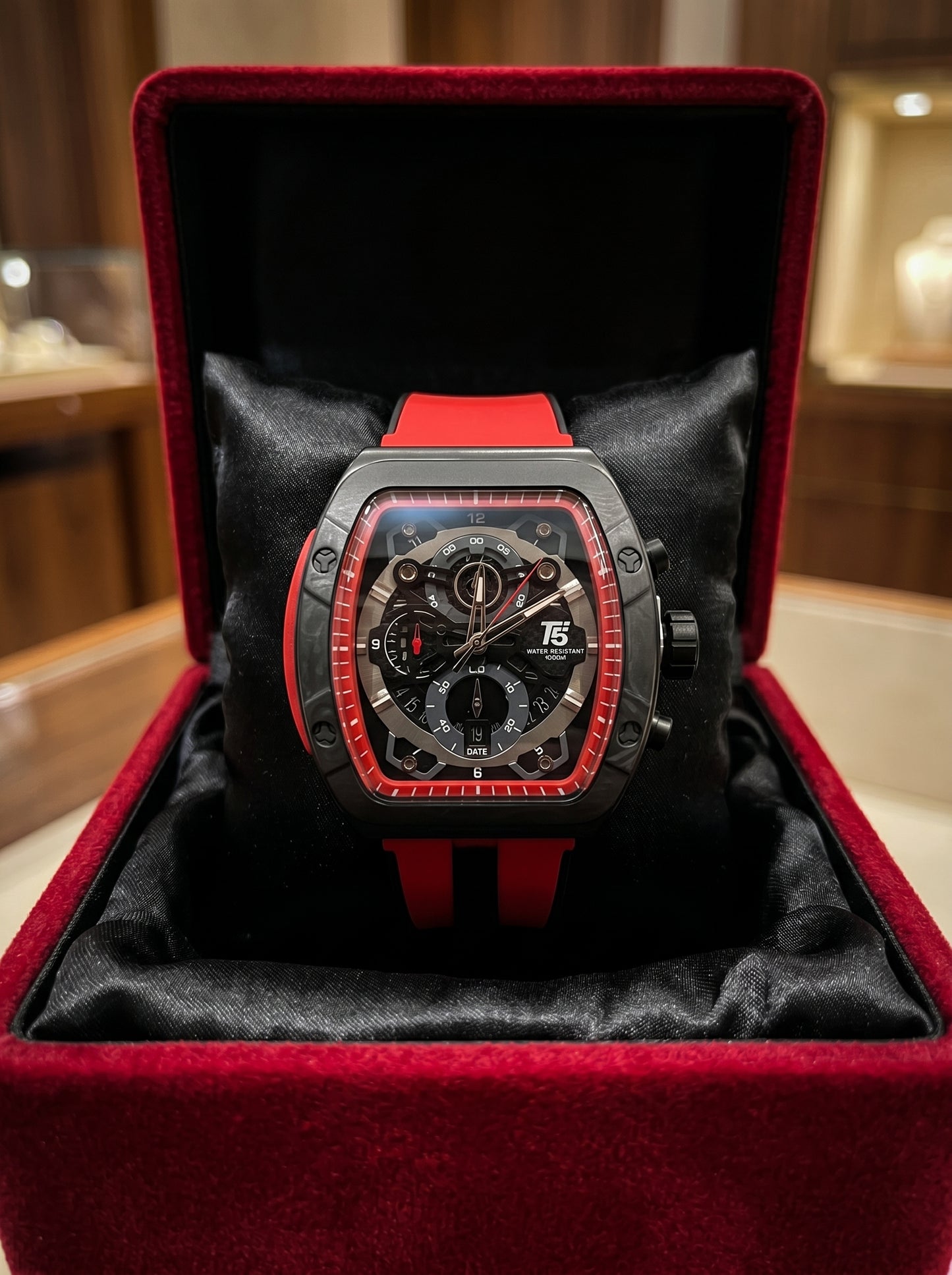 T5 Chronograph Watch Model H3857G – Carbon Red Racing Edition