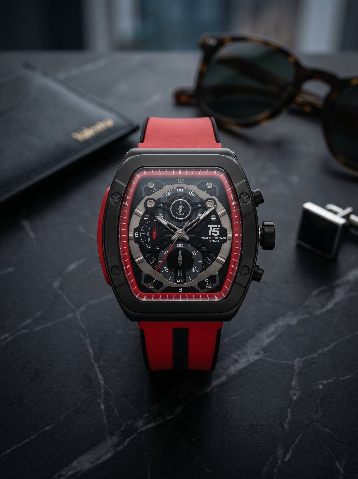 T5 Chronograph Watch Model H3857G – Carbon Red Racing Edition