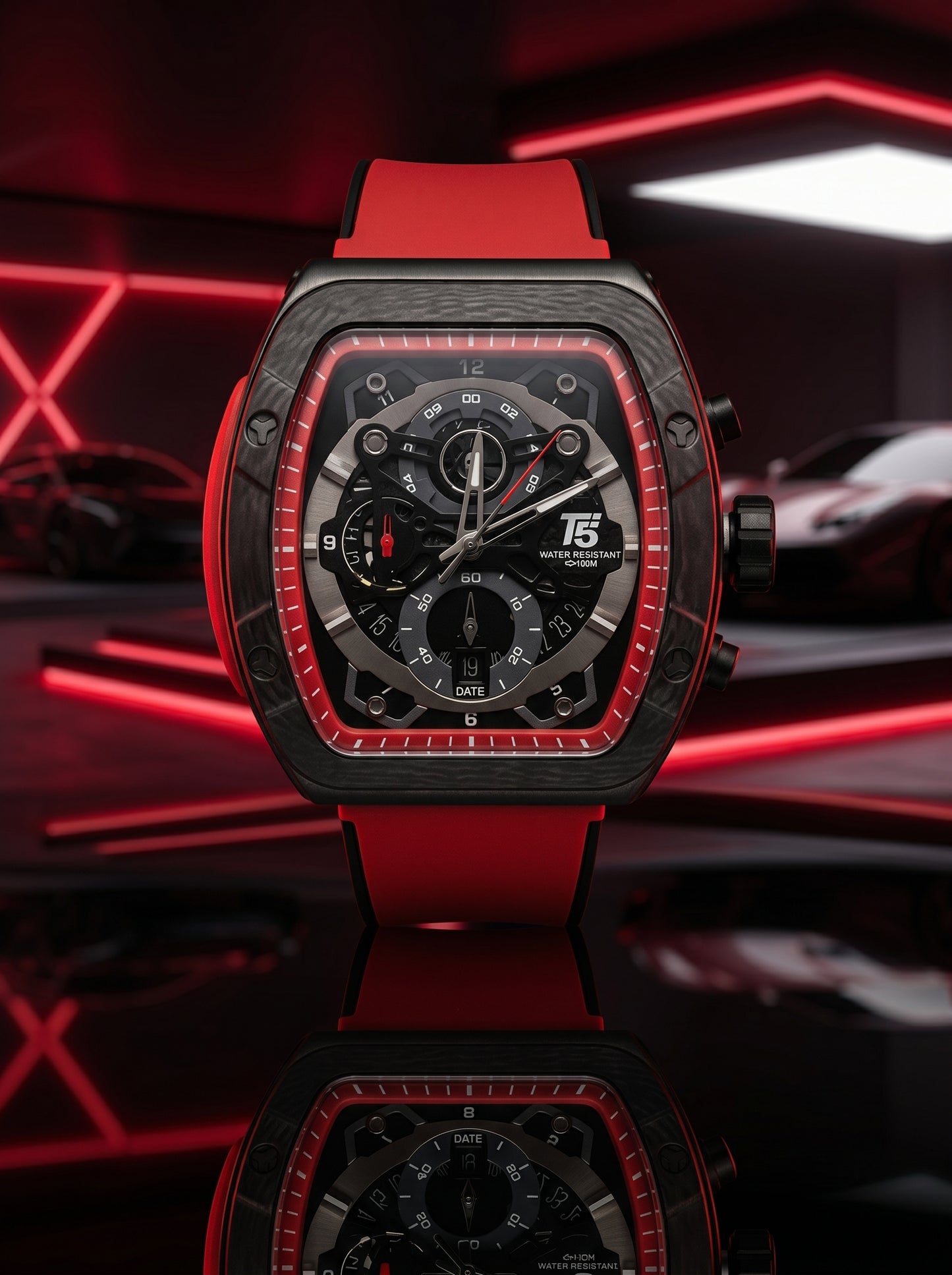 T5 Chronograph Watch Model H3857G – Carbon Red Racing Edition