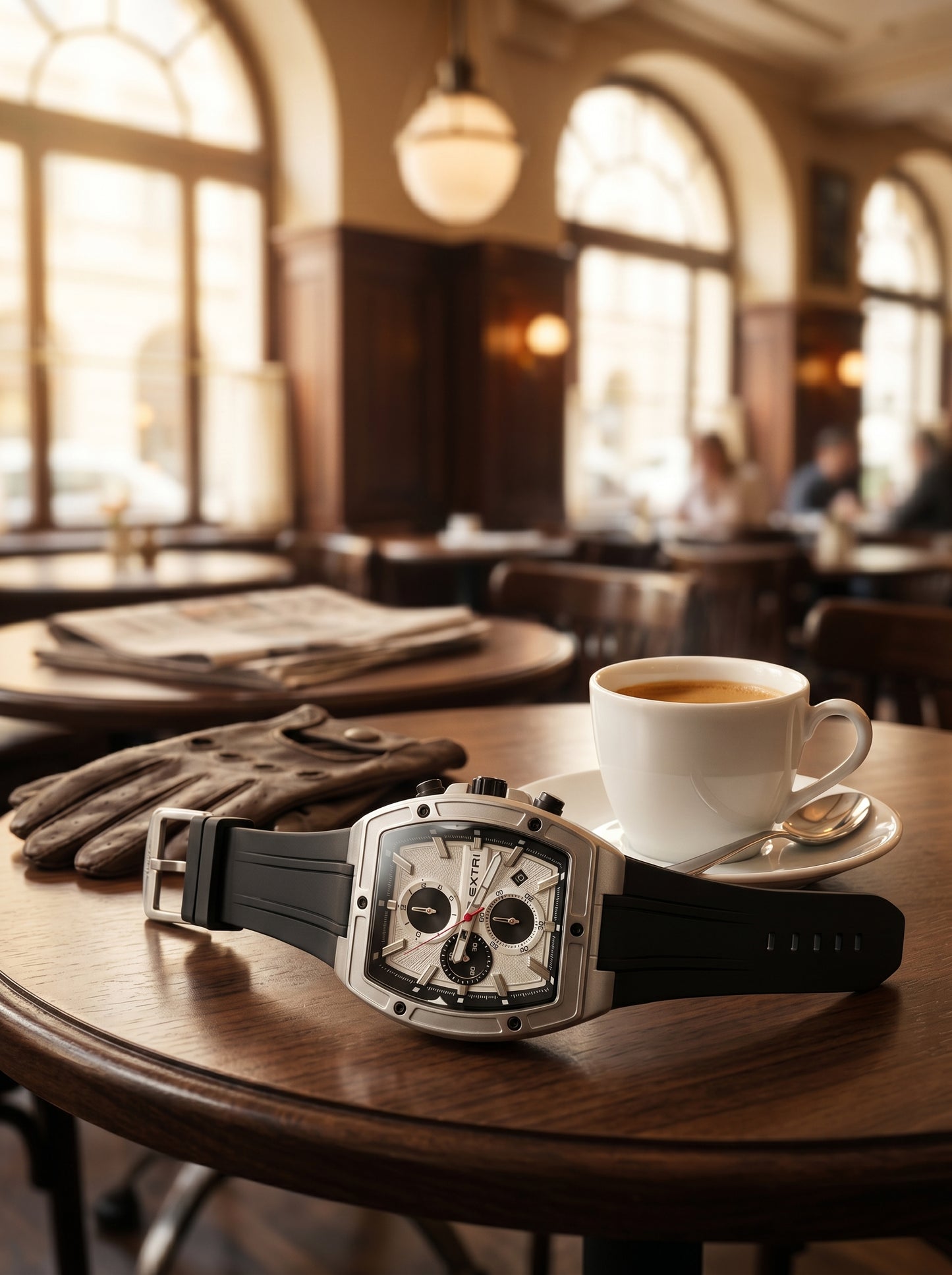 EXTRI Chronograph Tonneau Watch – X6089 Imperial Silver Edition