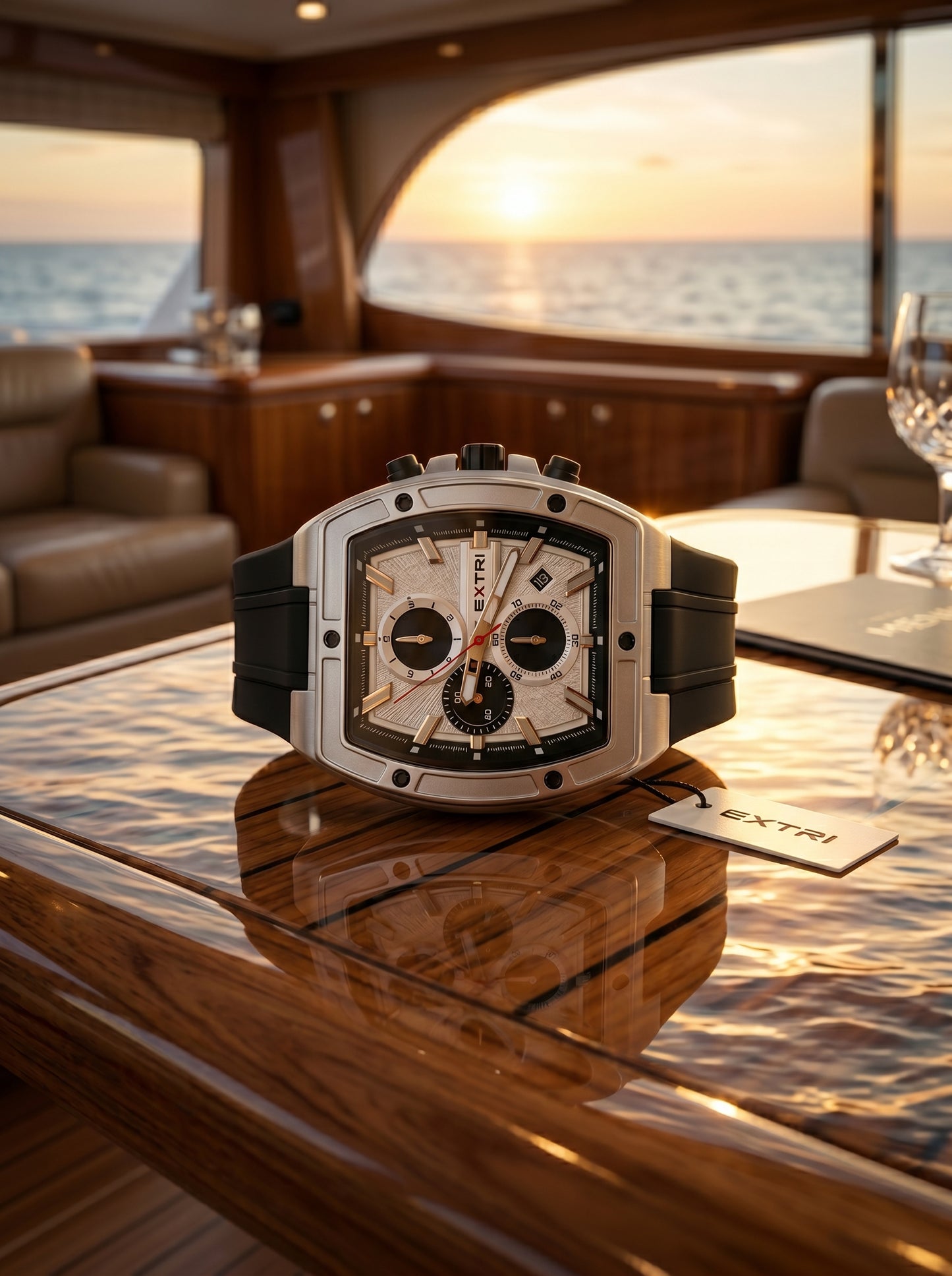 EXTRI Chronograph Tonneau Watch – X6089 Imperial Silver Edition