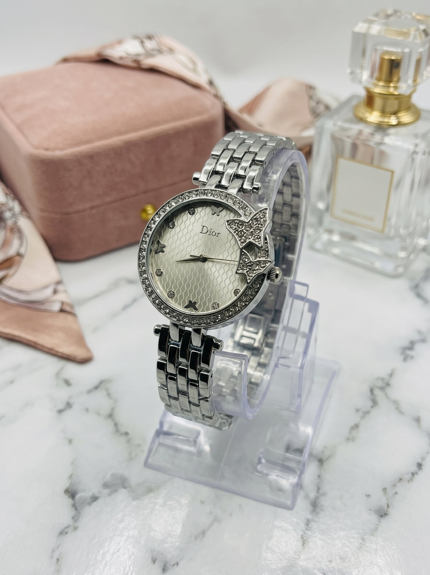 Dior Le Papillon Diamond Luxury Watch – Silver Butterfly Edition