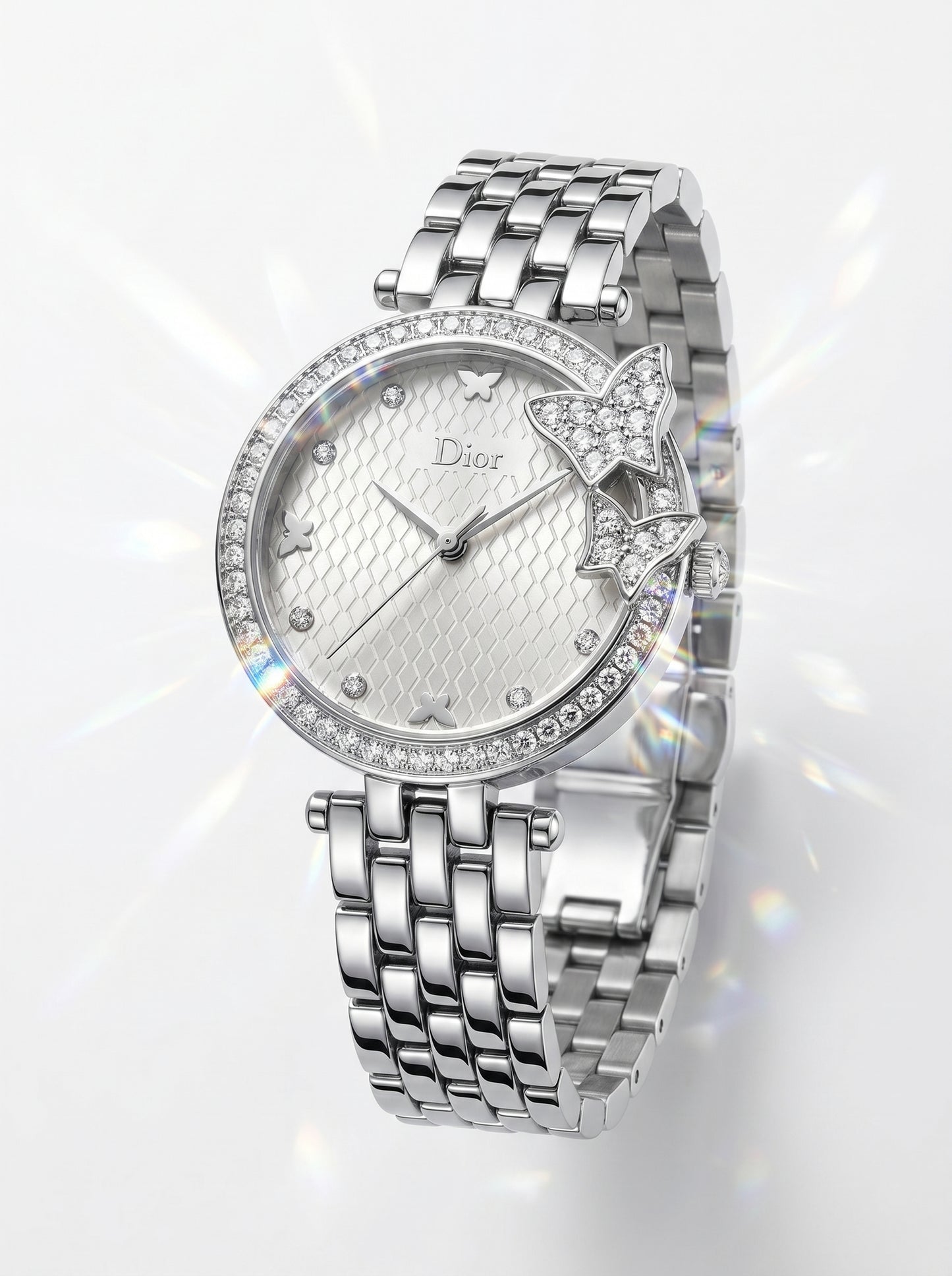Dior Le Papillon Diamond Luxury Watch – Silver Butterfly Edition