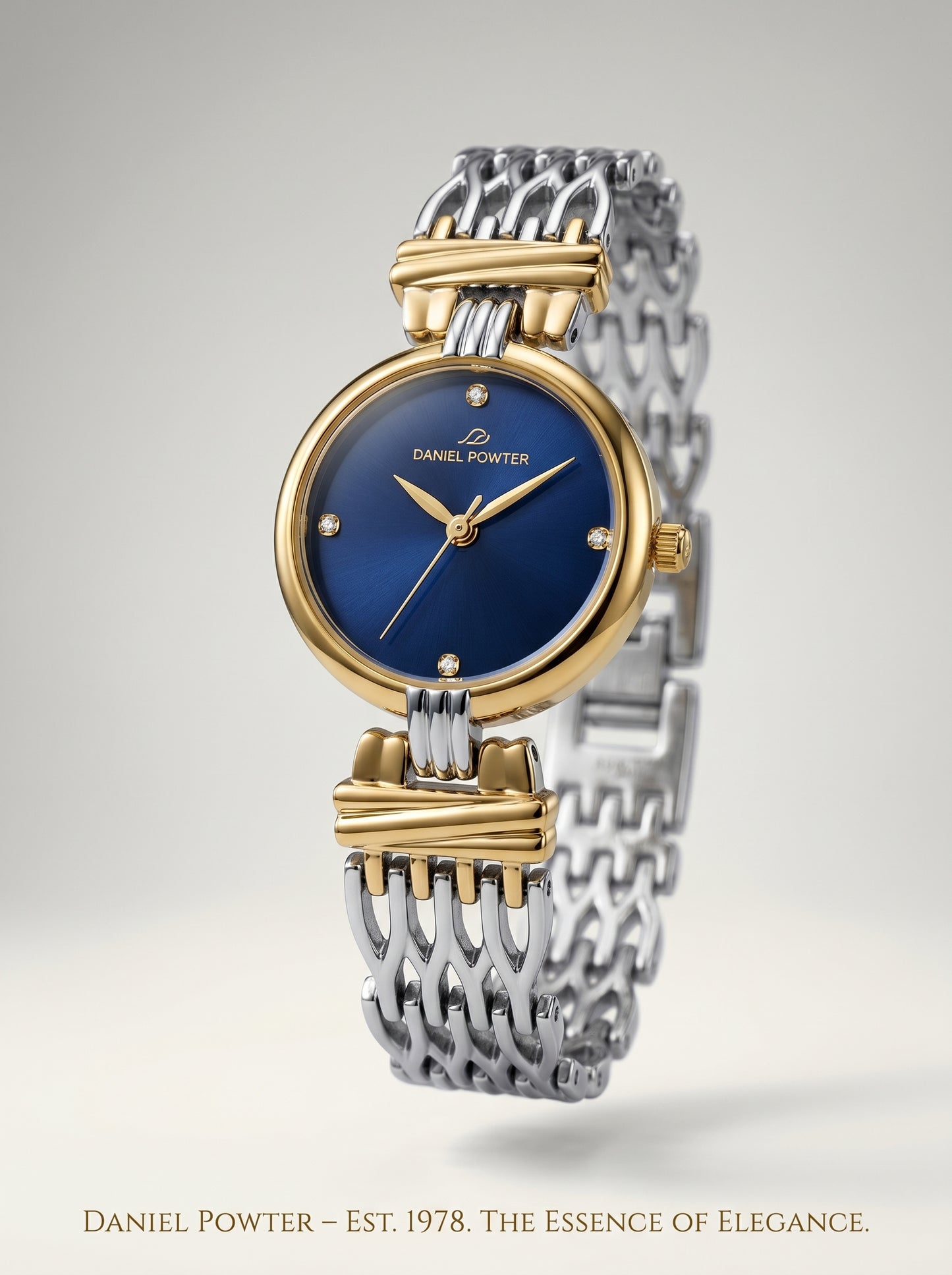Daniel Porter Royal Blue Luxury Women Watch – Gold & Silver Edition
