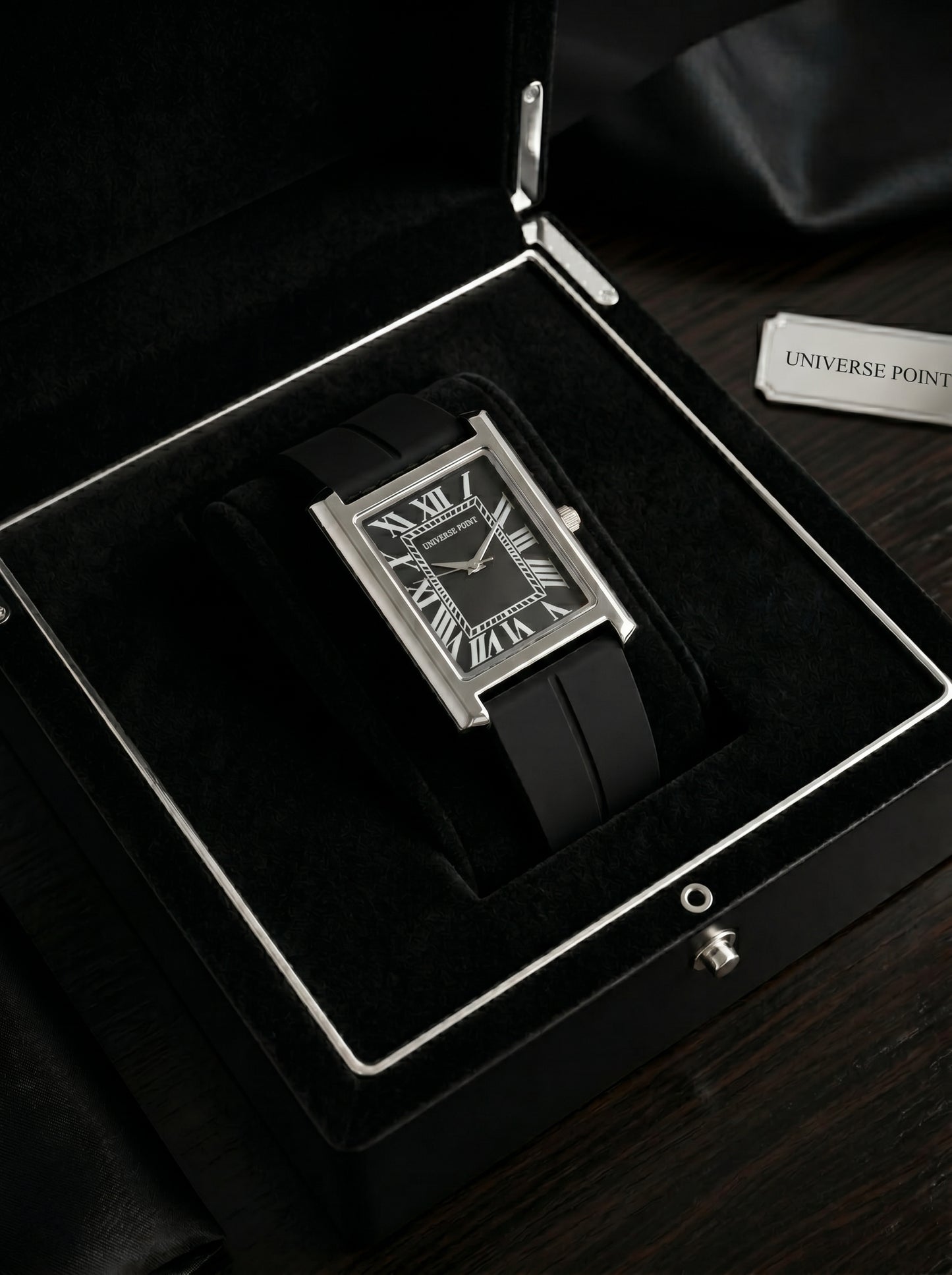 Universe Point Noir Rectangle Watch – Luxury Classic Collection