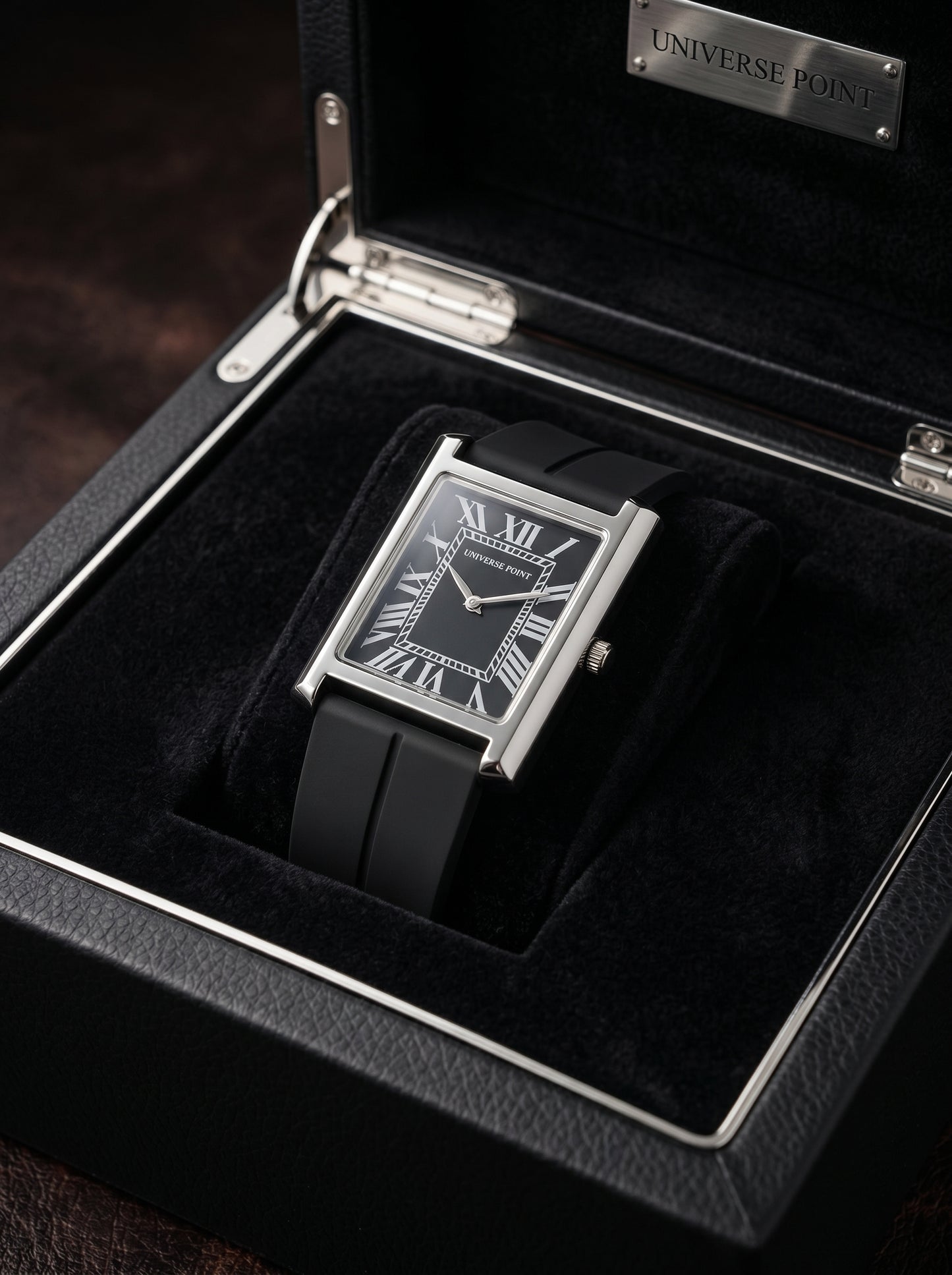 Universe Point Noir Rectangle Watch – Luxury Classic Collection