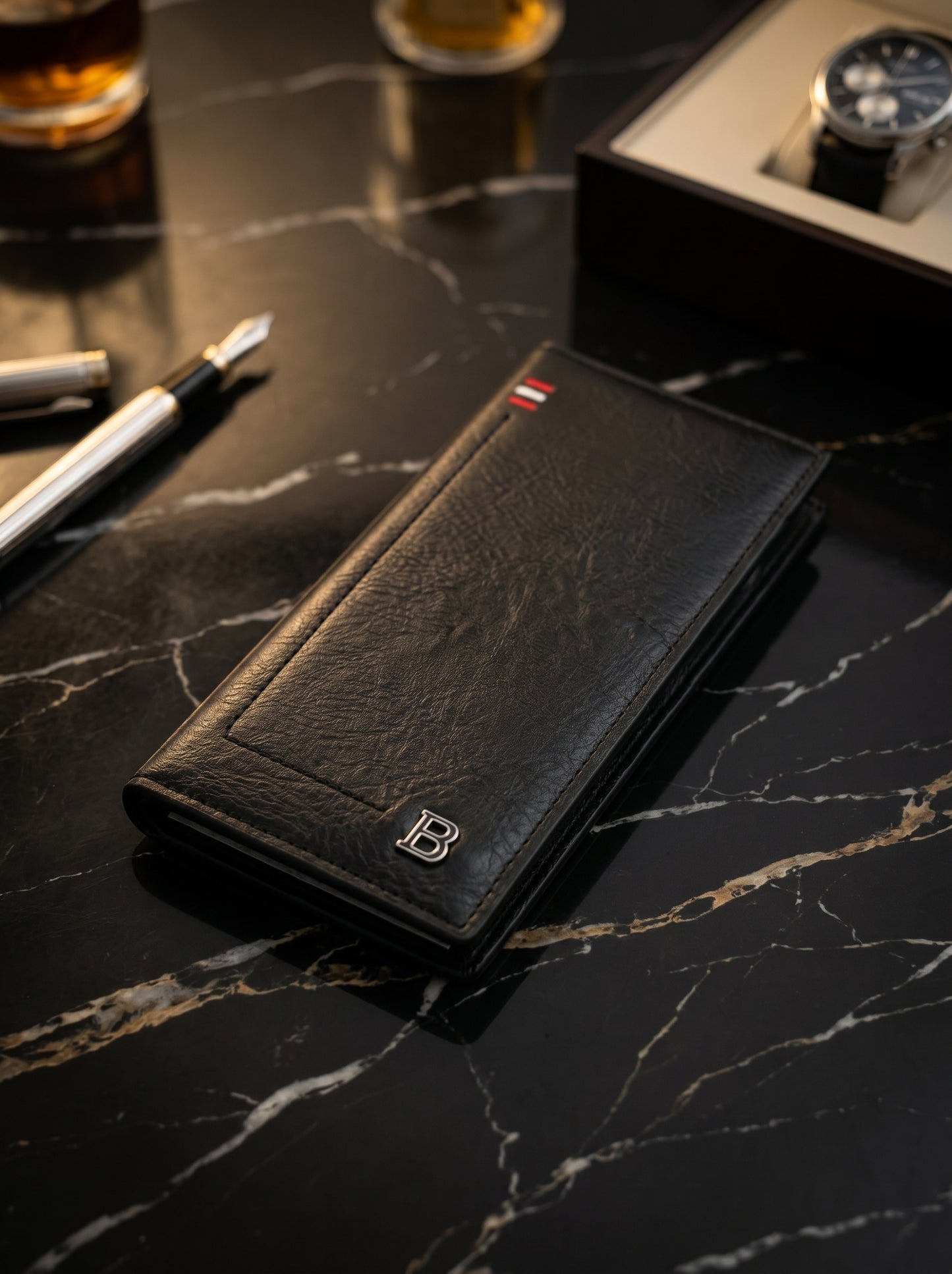 BOWEISI Premium Long Wallet – Executive Black Edition