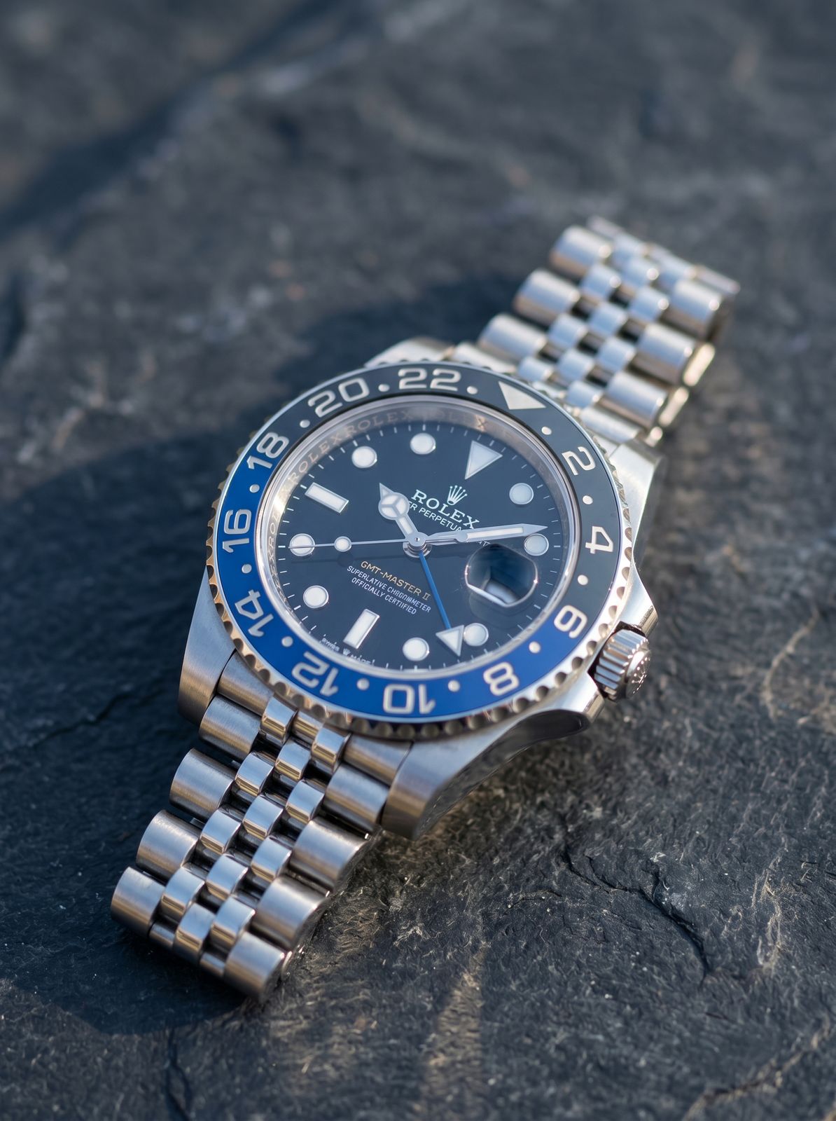 Rolex GMT‑Master II “Batman” Oyster Perpetual Date (Black Dial with Blue‑Black Bezel)