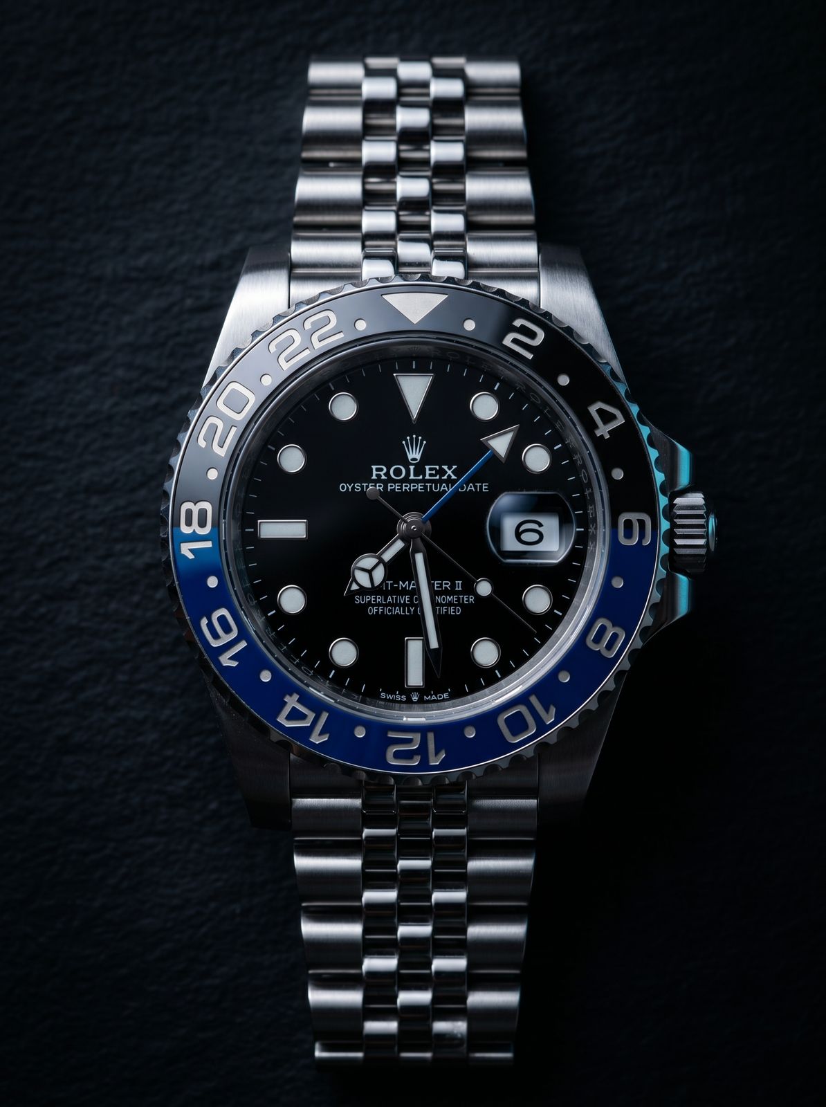 Rolex GMT‑Master II “Batman” Oyster Perpetual Date (Black Dial with Blue‑Black Bezel)