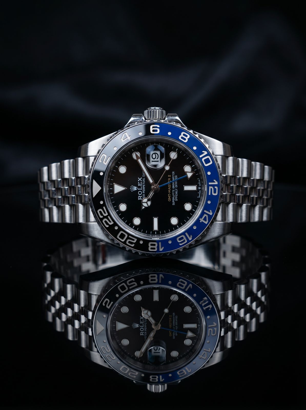 Rolex GMT‑Master II “Batman” Oyster Perpetual Date (Black Dial with Blue‑Black Bezel)