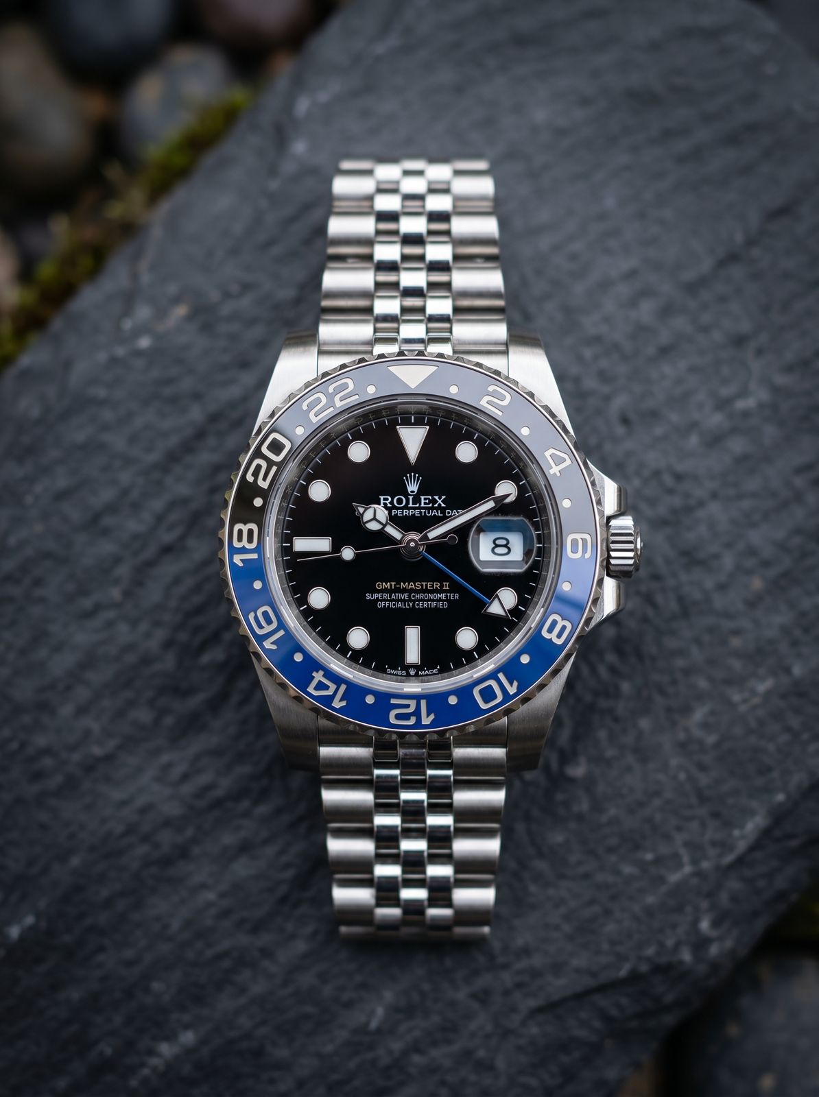 Rolex GMT‑Master II “Batman” Oyster Perpetual Date (Black Dial with Blue‑Black Bezel)