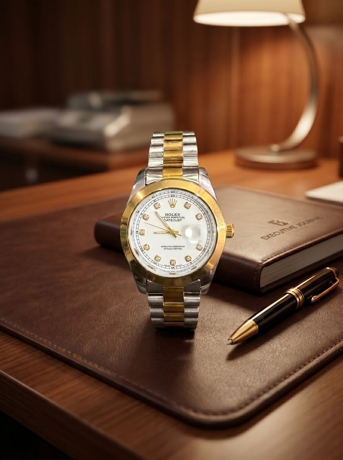 Rolex Datejust 36mm Two-Tone (Gold & Silver) Stainless Steel Watch with White Roman Dial