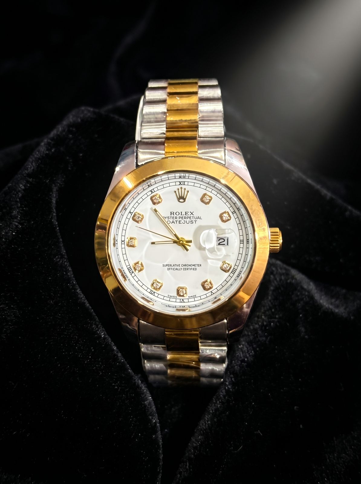 Rolex Datejust 36mm Two-Tone (Gold & Silver) Stainless Steel Watch with White Roman Dial