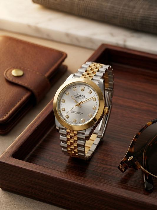 Rolex Oyster Perpetual Datejust 36mm Two-Tone (Gold & Silver) with Diamond Hour Markers