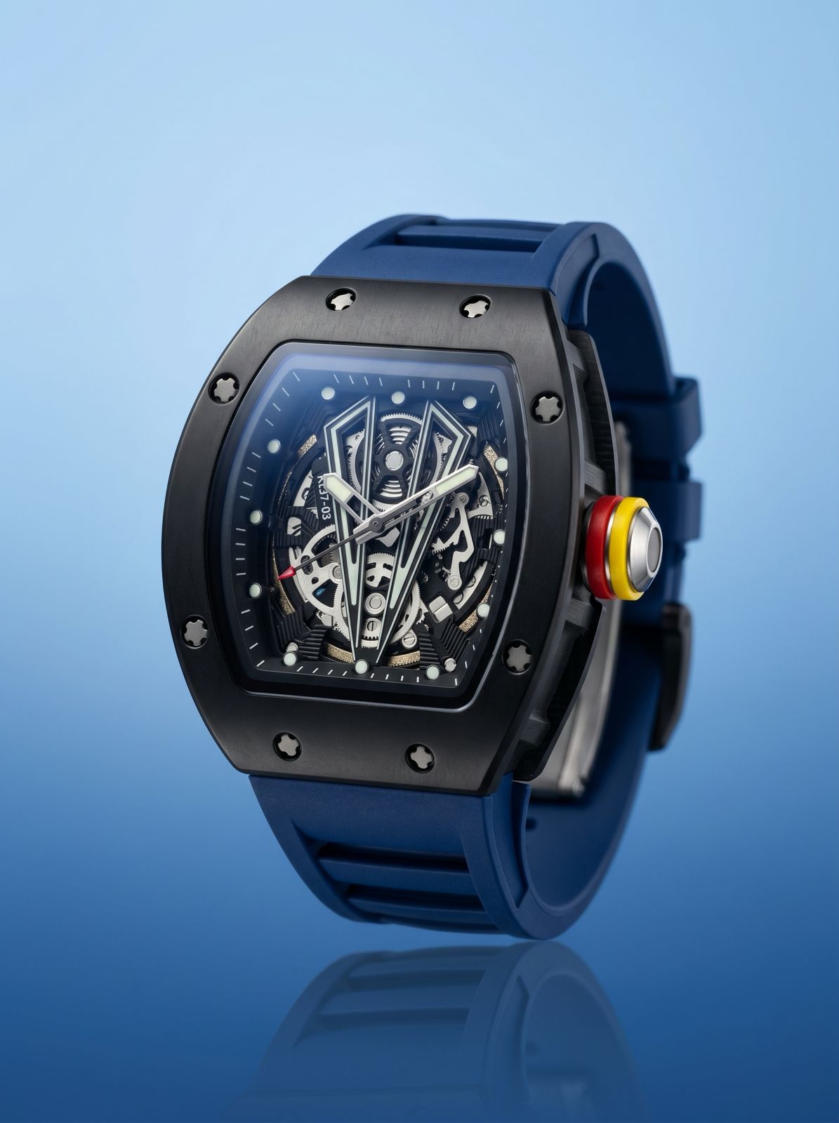 HODI Skeleton Black Rubber Strap Watch K127-03